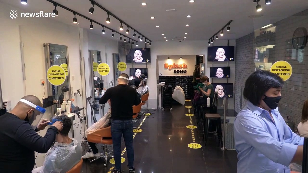 Salons busy as hairdressers and barbers open in the UK