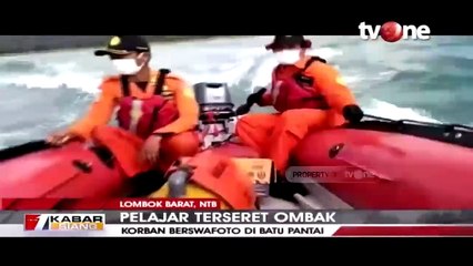 Berswafoto di Batu Karang Pantai, Pelajar Terseret Ombak