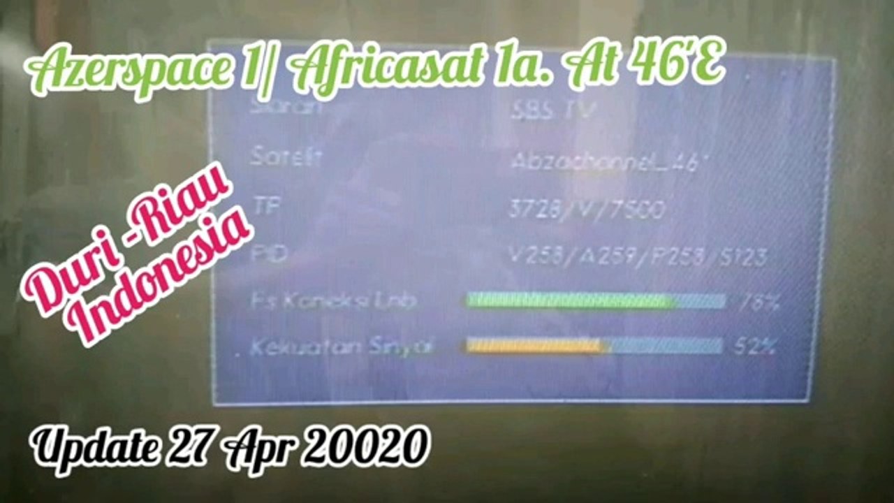Tracking AzerSpase 1- Africasat 46'E 1a Parabola abal abal amat mudah bagi pemula