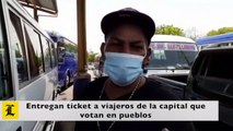 Video: Entregan tickets a viajeros para que vayan a votar al interior