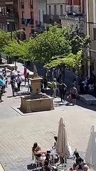 Disturbios de radicales durante una visita turística de Vox en Olite