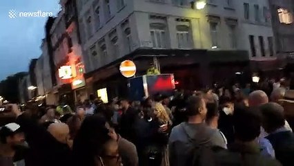 Dancing flash mob breaks out in London's Soho during Super Saturday
