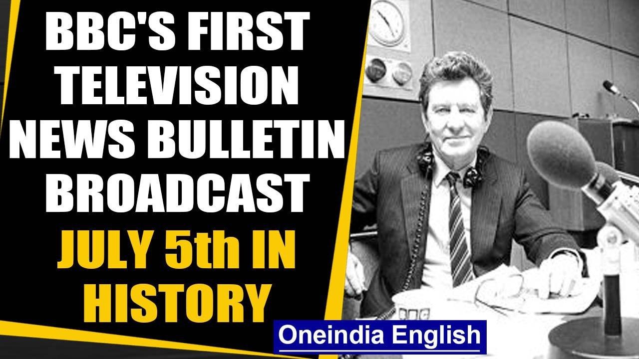 BBC's first television news bulletin broadcast and other major events