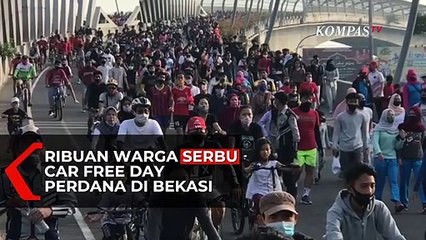 Ribuan Warga Serbu Car Free Day Perdana di Bekasi Selama Pandemi Corona