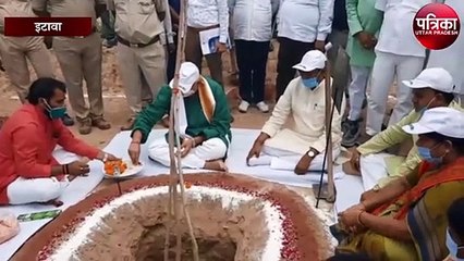 इटावा के प्रभारी मंत्री सूर्यप्रताप शाही ने लिया बृहद पौधरोपण में भाग