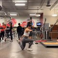 Athlete Performs Double Black Flip While Doing Tricks At Gym