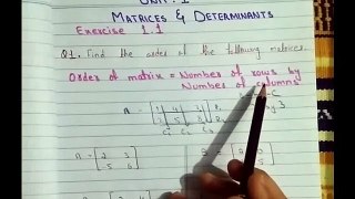 How to find the order of a matrix? | 9th Mathematics | Ex 1.1 Q no 1