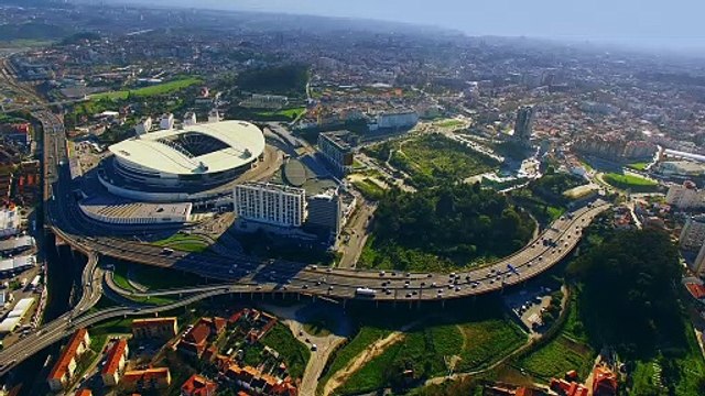 Drone Footage Of A Sport Stadium And The Structures Around It