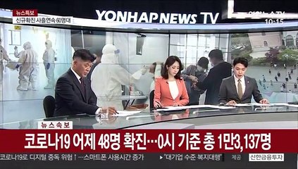 [속보] 코로나19 어제 48명 확진…0시 기준 총 1만3,137명