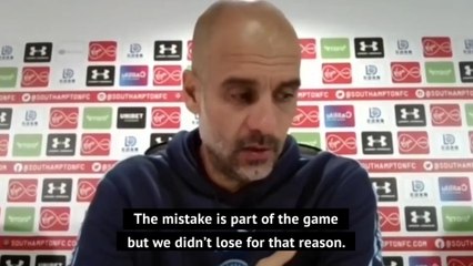 Ederson not at fault for City's loss to Southampton - Guardiola