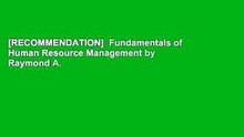 [RECOMMENDATION]  Fundamentals of Human Resource Management by Raymond A. Noe