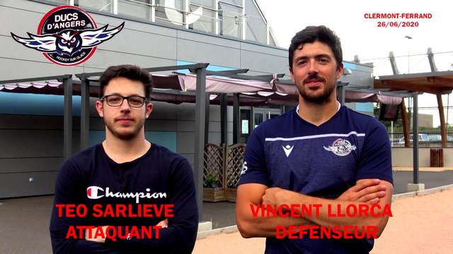 Hockey sur glace Interview Téo Sarliève (attaquant) & Vincent Llorca (Défenseur) des Ducs d'Angers (2020-06-26 - Clermont-Ferrand)