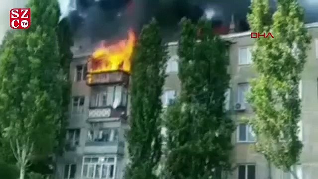 Ukrayna'da eşiyle tartışan kişi binayı ateşe verdi