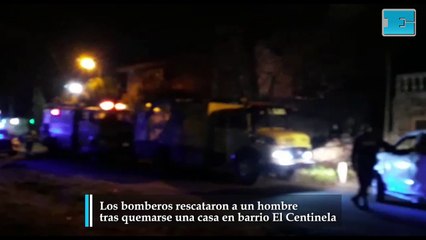 Rescataron a un hombre tras quemarse una casa