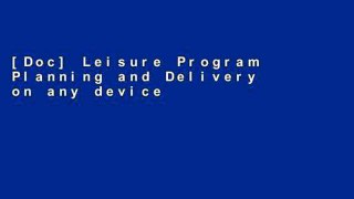 [Doc] Leisure Program Planning and Delivery on any device
