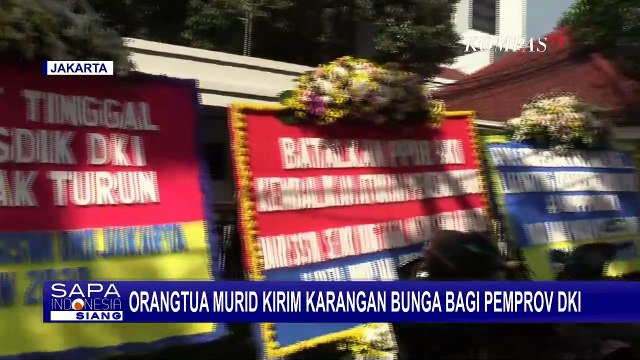 Kecewa Soal PPDB, Orang Tua Murid Kirim Karangan Bunga untuk Pemprov DKI Jakarta