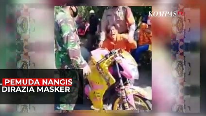 Viral! Pemuda ini Menangis Histeris Saat Razia Masker