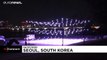 Hundreds of drones light up South Korean sky with virus messages