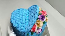How to do flower basket icing for beginners | Cake decoration idea