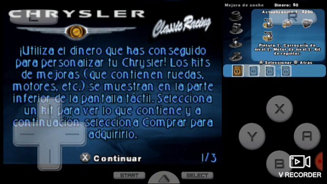 Chrysler Classic Racing (Nintendo DS) - Primeiras corridas com o Chrysler 300B e mudando o visual