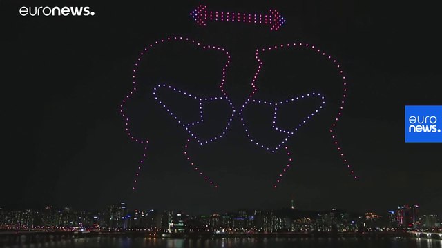 Güney Kore: Seul'de yüzlerce dronedan koronavirüs koreografisi