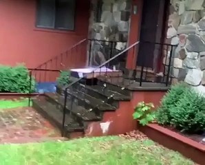 Il retrouve le nouvel écran plat qu’il a commandé tout trempé devant sa porte