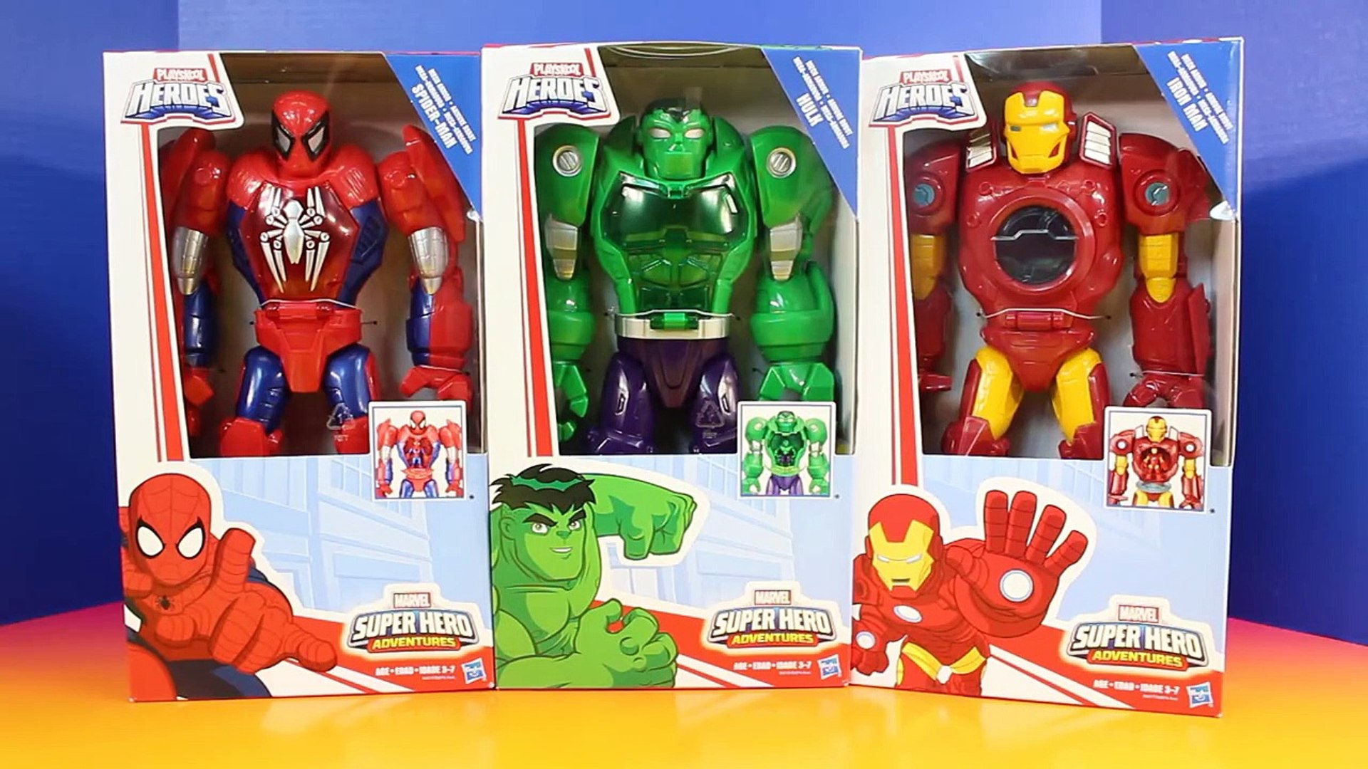 Playskool Heroes Mech Armor Spider-man Hulk And Iron Man Robots Battle  Imaginext Mohawk Dude Robot - video Dailymotion