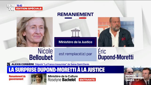 Alexis Corbière (LFI): Pour les avocats, ce n'est pas une bonne nouvelle que M. Dupond-Moretti, rentre au gouvernement