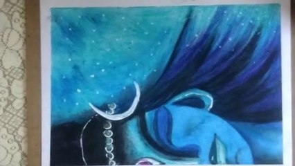 Lord Shiva Drawing with oil pestal step by step