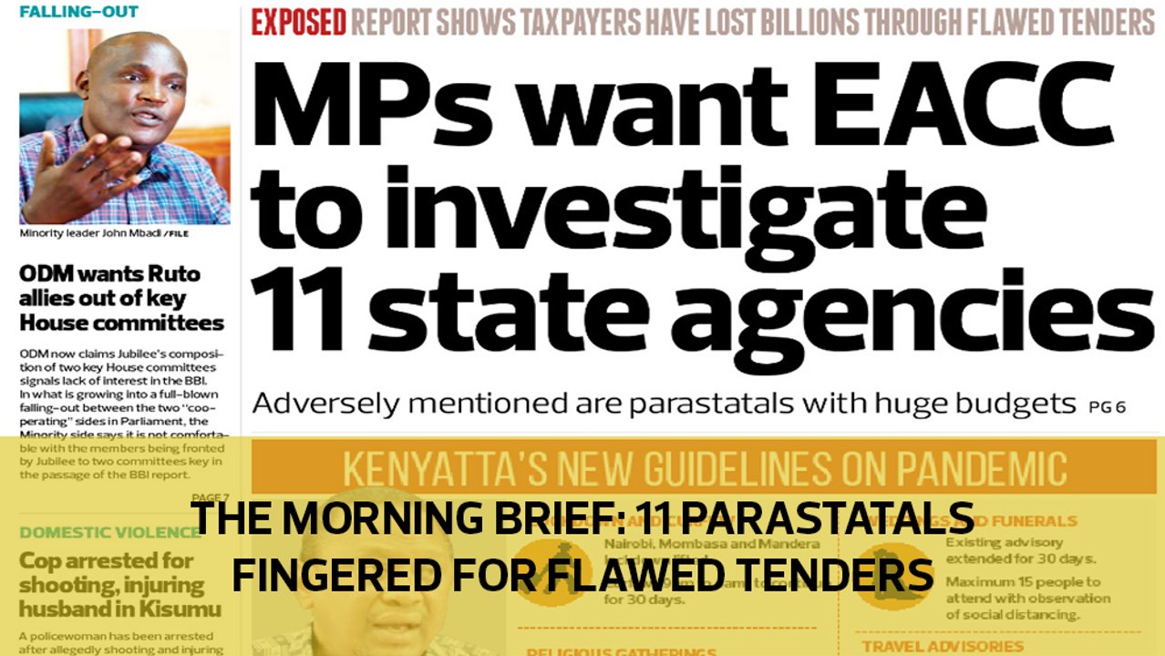 The Morning Brief: 11 parastatals fingered for flawed tenders