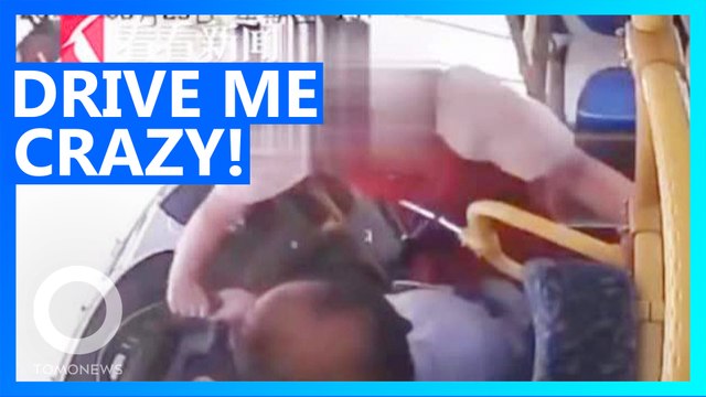Crazy Woman Grabs Bus Steering Wheel After Missing Her Stop