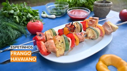 Espetinhos: Frango Havaiano