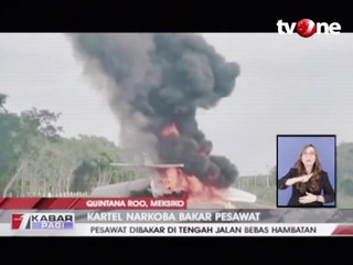 Pesawat Angkut Narkoba Terbakar di Jalan