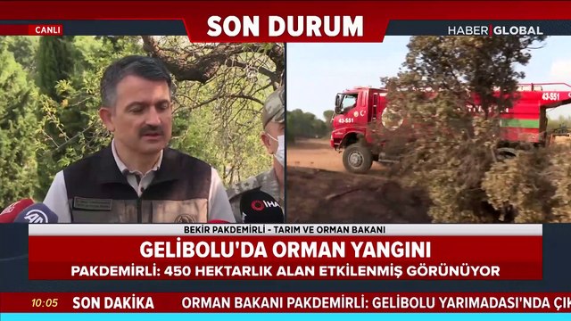 Bakan Pakdemirli'den 'Gelibolu' açıklaması: Yangın kontrol altında