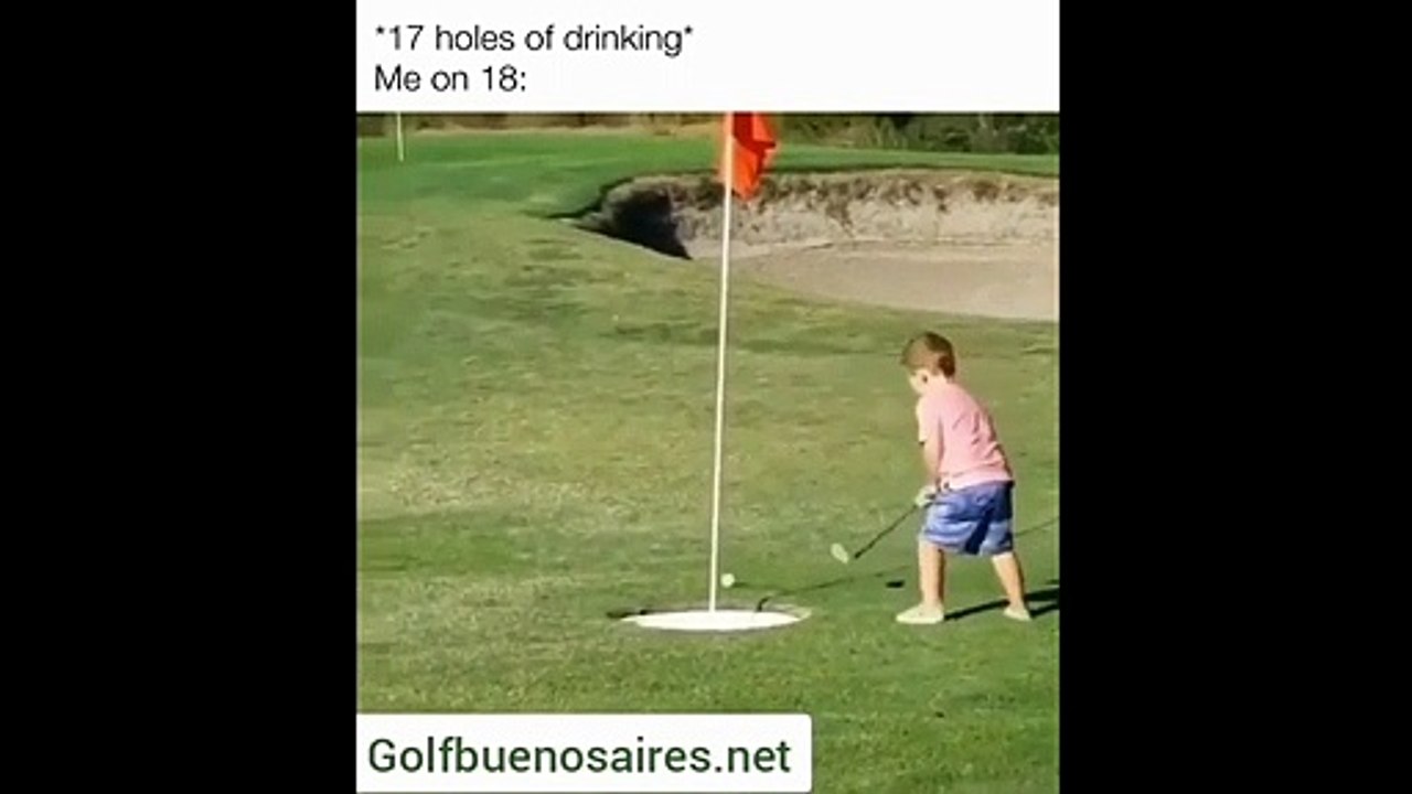 Baby golf: Hilarious putting 18 th hole