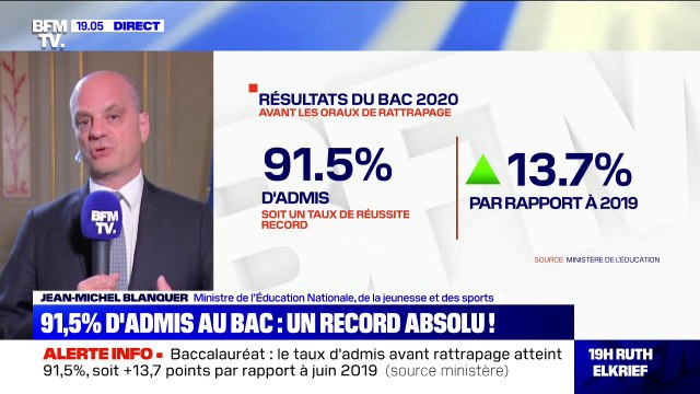 91,5% d'admis au bac: pour Jean-Michel Blanquer, ce taux de réussite n'est pas choquant en soi