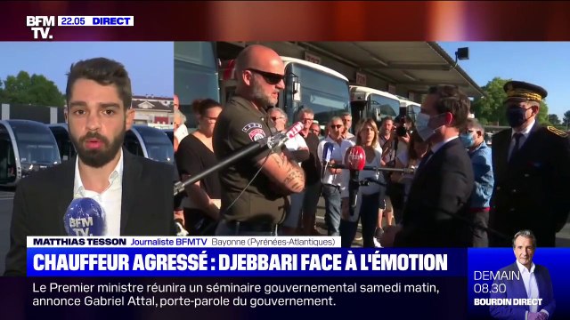 Jean-Baptiste Djebbari s'est rendu à Bayonne pour rencontrer les chauffeurs de bus après l'agression d'un de leur collègue