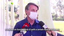 Brazilian President Bolsonaro takes questions from reporters after testing positive for coronavirus