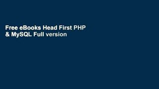 Free eBooks Head First PHP & MySQL Full version