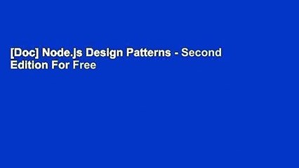 [Doc] Node.js Design Patterns - Second Edition For Free