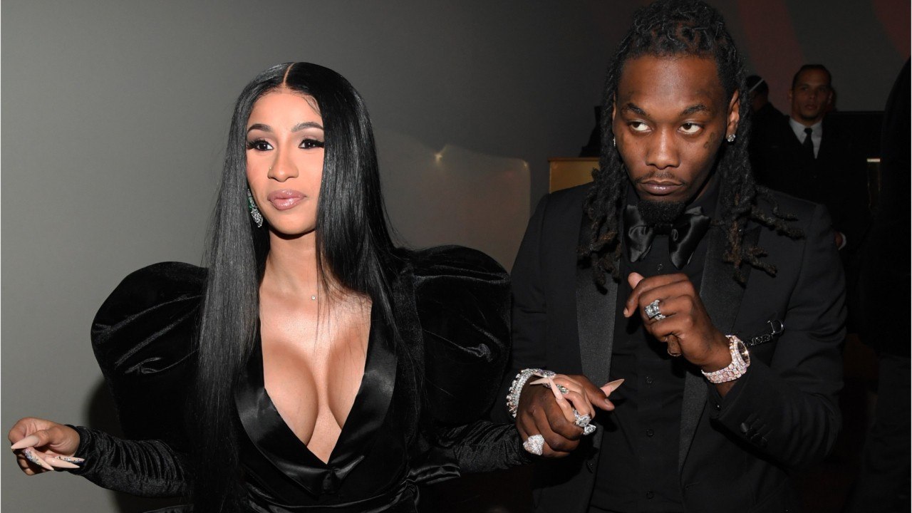 Cardi B Crystal-Studded Ombré Manicure, Kulture's Birthday