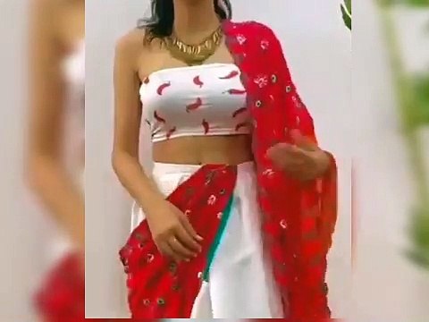 Lovely girl saree draping in different styles for slim curvy teenage girls