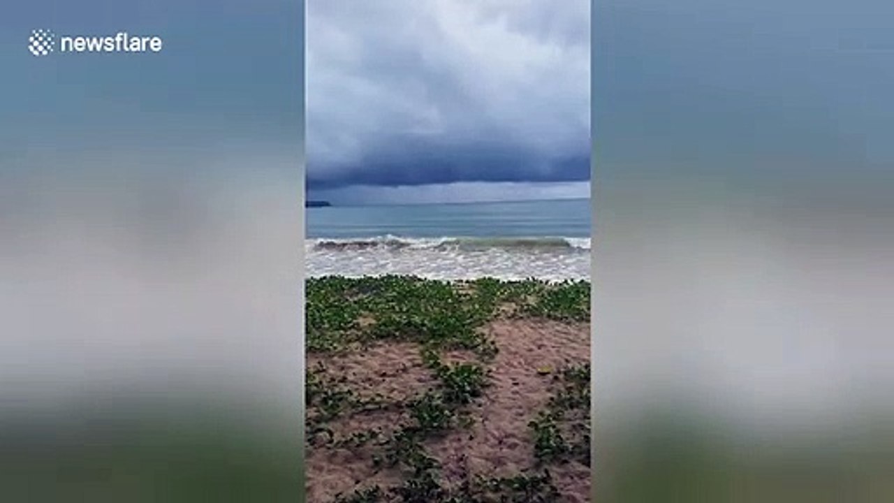 Waterspout forms off the coast of Phuket, southern Thailand
