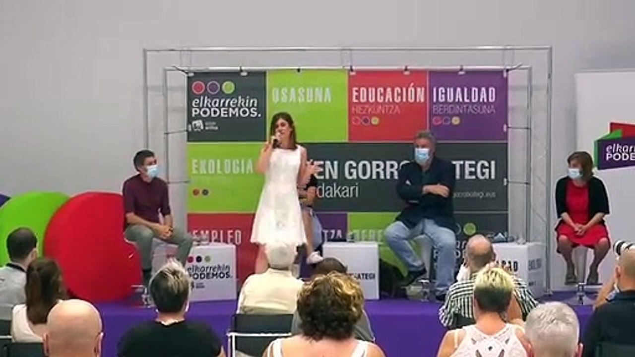 Lapsus de Miren Gorrotxategi en el mitin con Yolanda Díaz de Vitoria