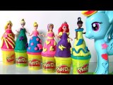 Play Doh Princess Dress Up Party Rainbow Dash Style Salon Magiclip Disney Princesses Anna Elsa Ariel