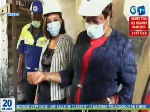 RTG/Visite des chantiers du programme de réhabilitation du réseau routier national de Wolem Ntem par la Ministre des transports