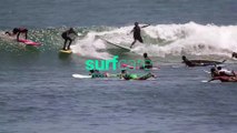 Surfers Crashing into Each Other at Malibu