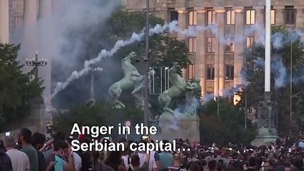 Belgrade protest over virus handling turns violent again