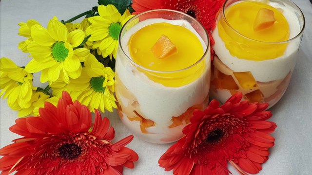 Mango Dessert for Mango Lovers (dessert à la mangue pour les amateurs de mangue.)
