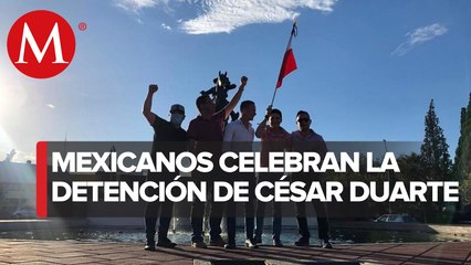 Con caravana, celebran en Chihuahua captura de César Duarte